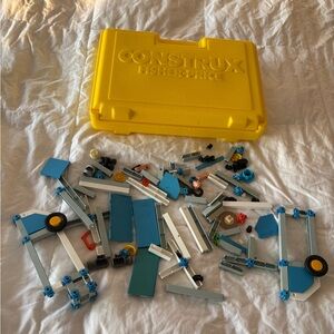 Vintage Construx Fisher Price building toy lot and box
